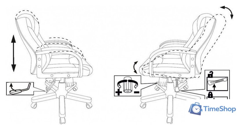 Офисное кресло Бюрократ T-9932W-LOW-Eco (черный, экокожа) - Изображение №12 — Интернет-магазин Time-Shop