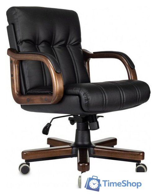 Офисное кресло Бюрократ T-9932W-LOW-Eco (черный, экокожа) - Изображение №1 — Интернет-магазин Time-Shop