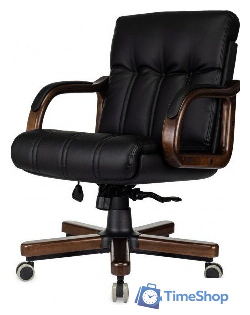 Офисное кресло Бюрократ T-9932W-LOW-Eco (черный, экокожа) - Изображение №3 — Интернет-магазин Time-Shop