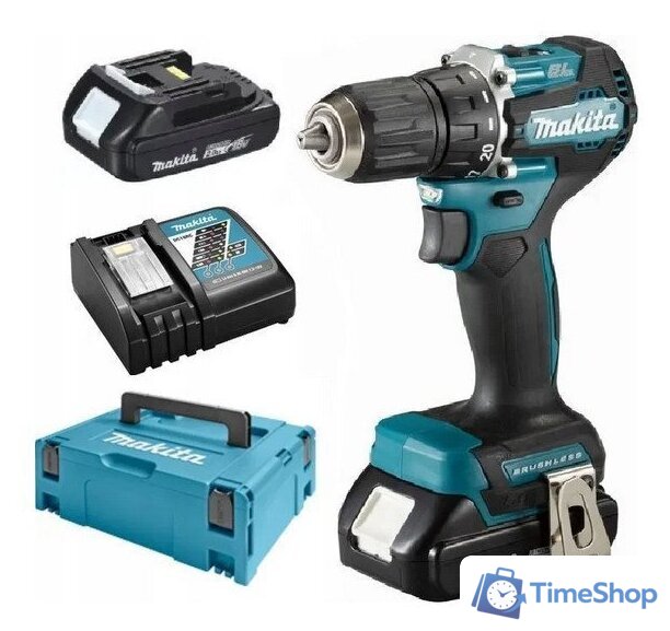 Дрель-шуруповерт Makita DDF487RAJ (с 2-мя АКБ, кейс) - Изображение №1 — Интернет-магазин Time-Shop