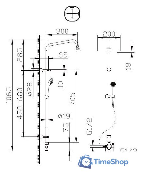 Душевая система  Bravat D283CP-2A-RUS - Изображение №2 — Интернет-магазин Time-Shop