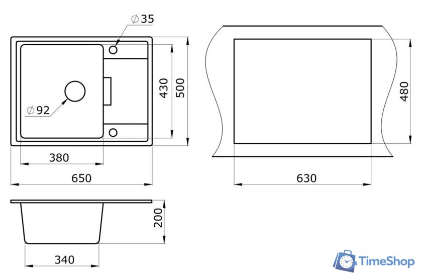 Кухонная мойка Granula 6503 (арктик) - Изображение №2 — Интернет-магазин Time-Shop