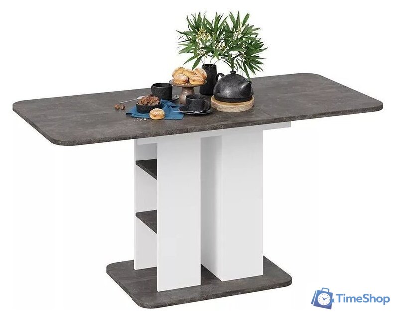 Кухонный стол Трия Мюнхен тип 2 (белый ясень-ателье темный) - Изображение №3 — Интернет-магазин Time-Shop