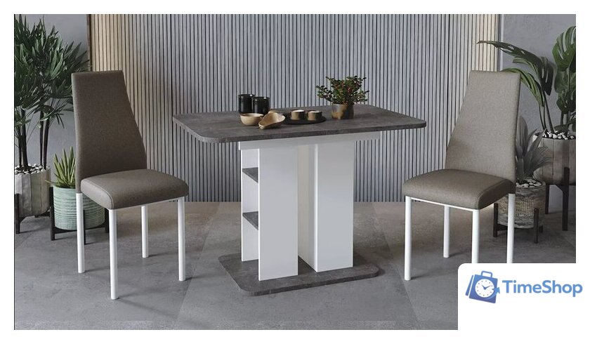 Кухонный стол Трия Мюнхен тип 2 (белый ясень-ателье темный) - Изображение №5 — Интернет-магазин Time-Shop