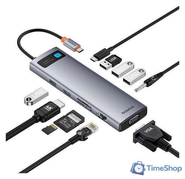 Док-станция Baseus Metal Gleam Series 11-Port Hub B00030709811-00 - Изображение №4 — Интернет-магазин Time-Shop