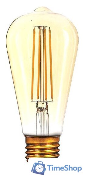 Светодиодная лампочка Gauss LED Filament ST64 E27 8W Golden 2400К 157802008 - Изображение №1 — Интернет-магазин Time-Shop