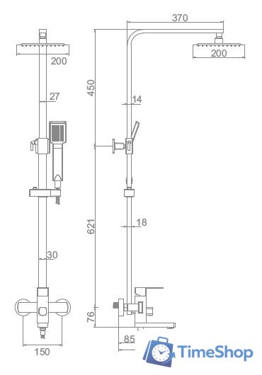 Душевая система  Ledeme L72433 - Изображение №2 — Интернет-магазин Time-Shop