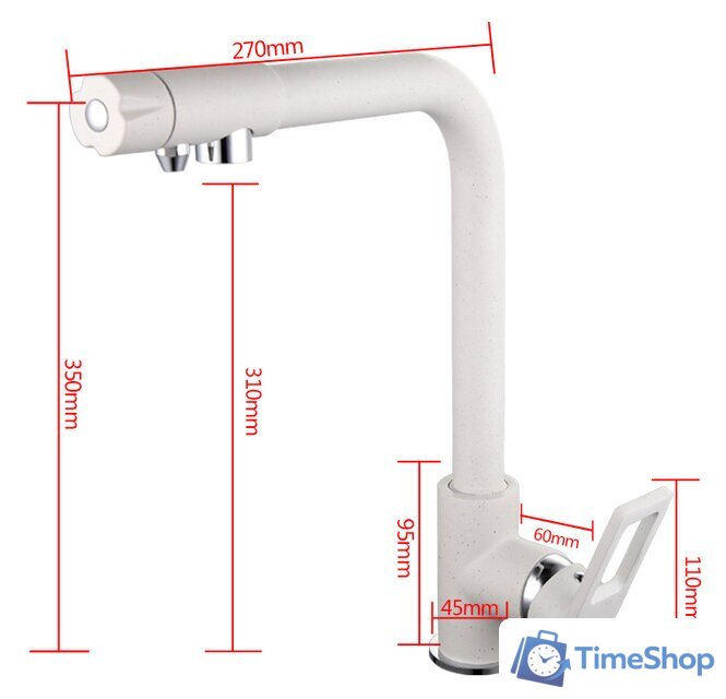 Смеситель FRAP H72 F4372-8 (серый) - Изображение №5 — Интернет-магазин Time-Shop