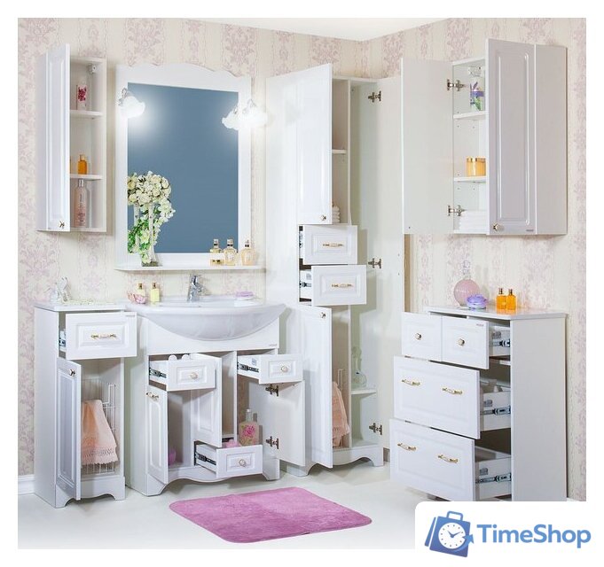  Бриклаер Шкаф-пенал Анна 52 (белый глянец) - Изображение №4 — Интернет-магазин Time-Shop