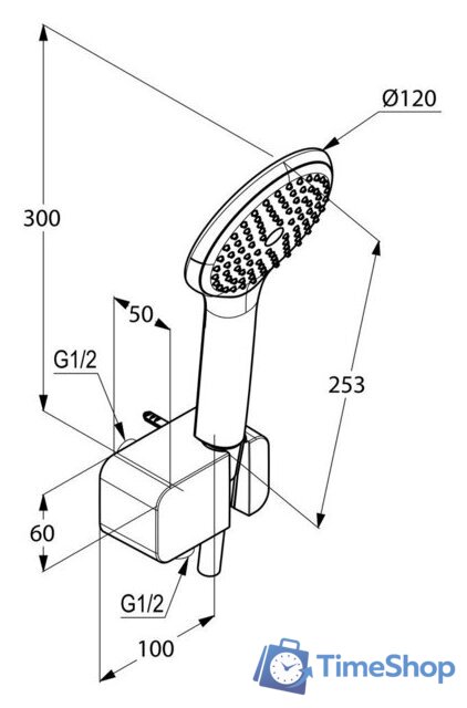 Душевой гарнитур  Kludi Freshline 6787005-00 - Изображение №2 — Интернет-магазин Time-Shop