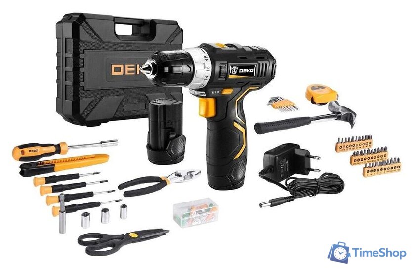 Дрель-шуруповерт Deko GCD12DU3 SET 104 063-4133 (с 2-мя АКБ, кейс, набор оснастки) - Изображение №3 — Интернет-магазин Time-Shop