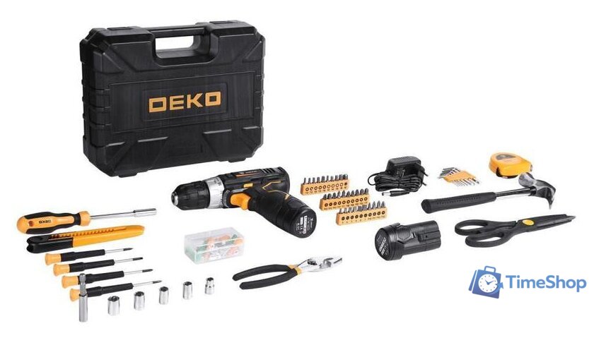 Дрель-шуруповерт Deko GCD12DU3 SET 104 063-4133 (с 2-мя АКБ, кейс, набор оснастки) - Изображение №4 — Интернет-магазин Time-Shop