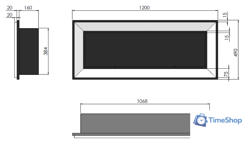 Биокамин SimpleFire Frame 1200 (нержавеющая сталь) - Изображение №2 — Интернет-магазин Time-Shop