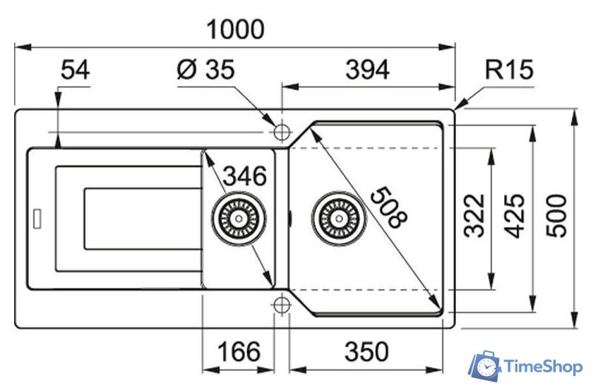 Кухонная мойка Franke UBG 651-100 (миндаль) - Изображение №2 — Интернет-магазин Time-Shop