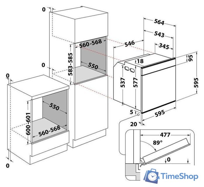 Электрический духовой шкаф Whirlpool W6 4S2 OS4 P2 BL - Изображение №7 — Интернет-магазин Time-Shop