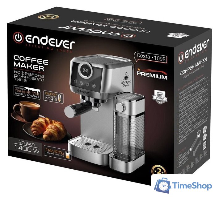 Рожковая кофеварка Endever Costa-1098 - Изображение №13 — Интернет-магазин Time-Shop