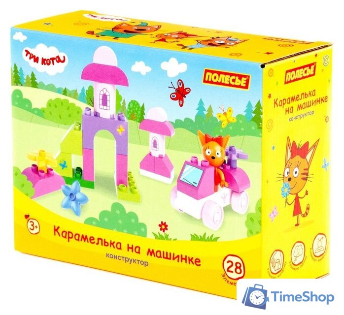 Конструктор Полесье Макси. Три кота. Карамелька на машинке 31277 (28эл) - Изображение №1 — Интернет-магазин Time-Shop