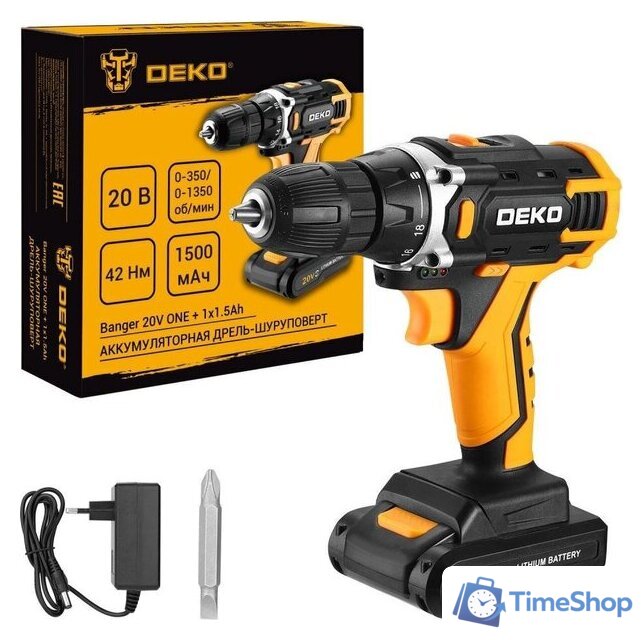 Дрель-шуруповерт Deko Banger 20V ONE + 083-1042 (с 1-им АКБ) - Изображение №2 — Интернет-магазин Time-Shop