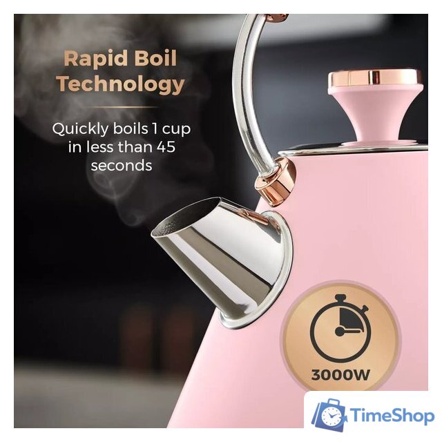 Электрический чайник Tower Cavaletto Pyramid T10044PNK - Изображение №3 — Интернет-магазин Time-Shop