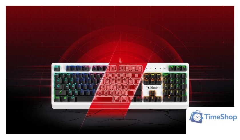 Клавиатура A4Tech Bloody B810RC (белый) - Изображение №2 — Интернет-магазин Time-Shop