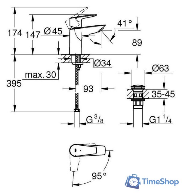 Смеситель Grohe Start Edge S 23900001 - Изображение №5 — Интернет-магазин Time-Shop