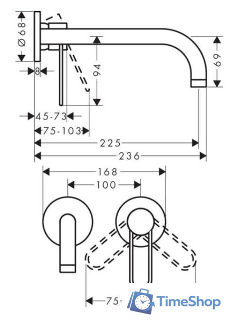 Смеситель Axor Uno 38122000 - Изображение №2 — Интернет-магазин Time-Shop