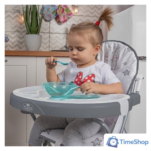 Высокий стульчик Polini Kids 252 (бегемотик, серый) - Изображение №15 — Интернет-магазин Time-Shop