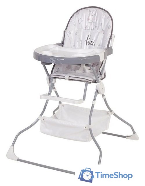 Высокий стульчик Polini Kids 252 (бегемотик, серый) - Изображение №1 — Интернет-магазин Time-Shop