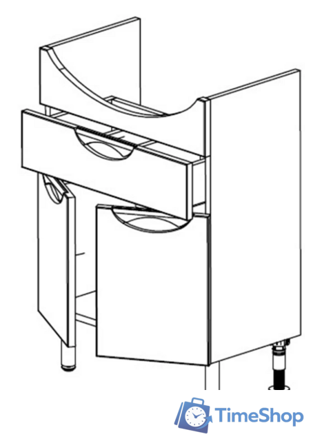  СанитаМебель Тумба Эмили 601.600 с умывальником Грация - Изображение №3 — Интернет-магазин Time-Shop