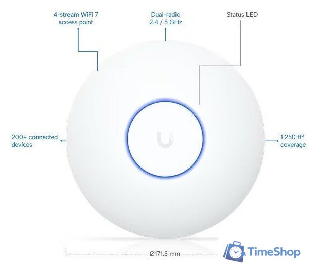 Точка доступа Ubiquiti UniFi U7 Lite - Изображение №2 — Интернет-магазин Time-Shop