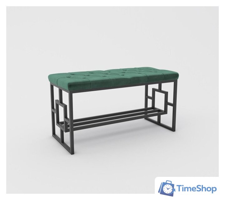 Банкетка Hype Mebel Квадро Люкс (черный/зеленый) - Изображение №1 — Интернет-магазин Time-Shop