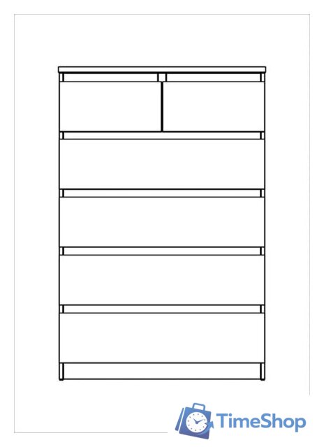 Комод Mio Tesoro Мальта 6 ящиков 80x121 2.05.02.100.1 (белый) - Изображение №4 — Интернет-магазин Time-Shop