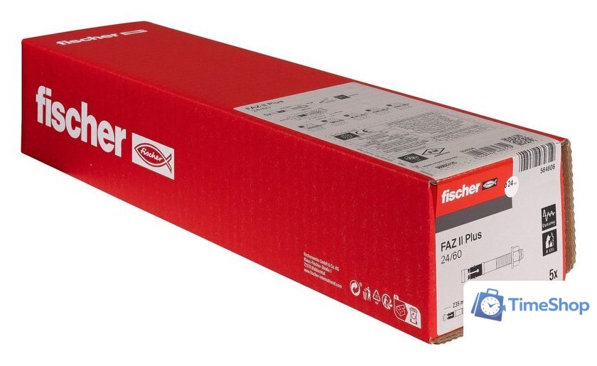 Анкерный болт Fischer FAZ II Plus 24/60 ZP 564606 (5 шт) - Изображение №2 — Интернет-магазин Time-Shop