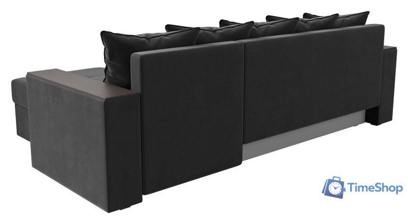 Угловой диван Лига диванов Дубай лайт правый 114152 (велюр серый) - Изображение №5 — Интернет-магазин Time-Shop