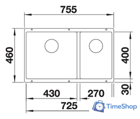 Кухонная мойка Blanco Subline 430/270-U (белый) 523155 - Изображение №2 — Интернет-магазин Time-Shop