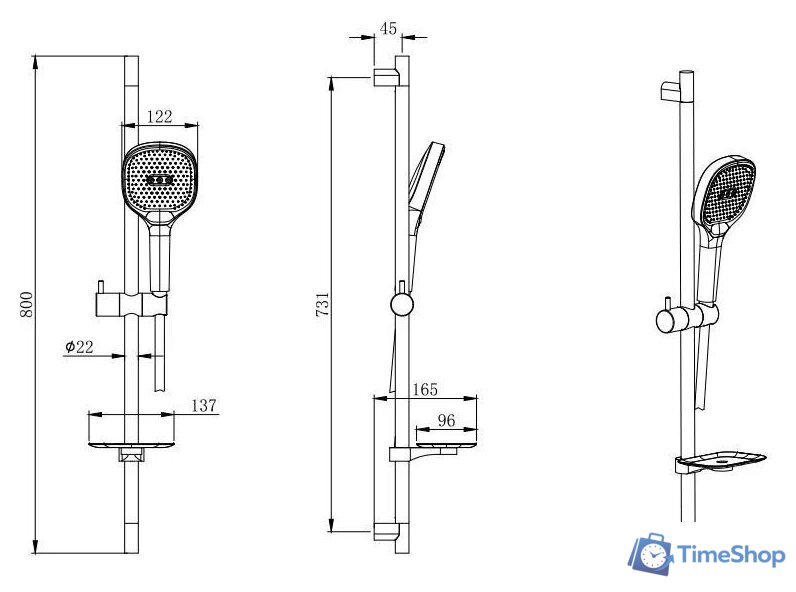 Душевой гарнитур  Aquatek AQ2021CR - Изображение №2 — Интернет-магазин Time-Shop