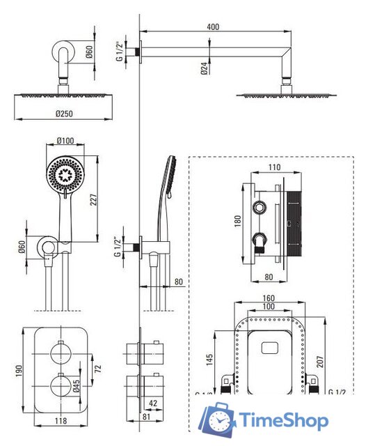 Душевая система  Deante Box Steel BXYZFEBT - Изображение №23 — Интернет-магазин Time-Shop