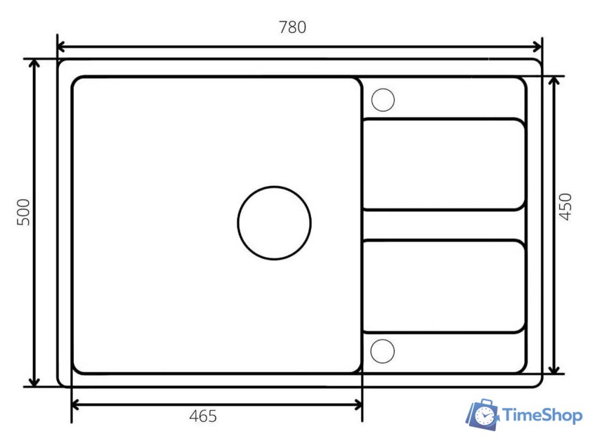 Кухонная мойка ZorG Apollo 78 (белый камень) - Изображение №2 — Интернет-магазин Time-Shop