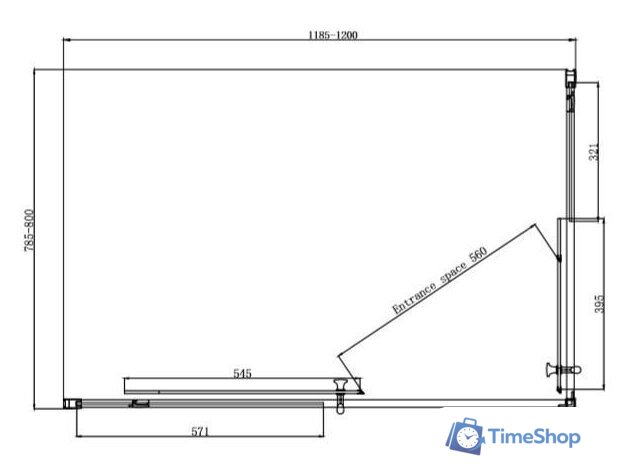 Душевой уголок Ambassador Kingston 14011101 120х80 - Изображение №9 — Интернет-магазин Time-Shop
