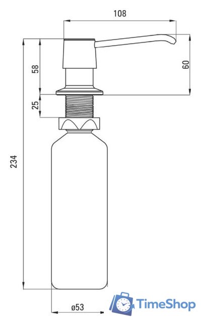 Дозатор для моющего средства Deante ZZZ B00D (черный) - Изображение №2 — Интернет-магазин Time-Shop