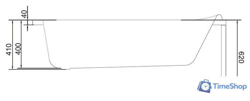 Ванна Cersanit Santana 160x70 - Изображение №4 — Интернет-магазин Time-Shop