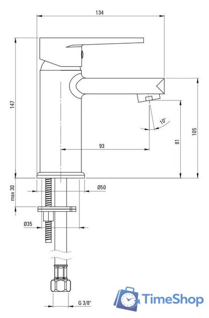 Смеситель Deante Tubo BUT 020M - Изображение №3 — Интернет-магазин Time-Shop