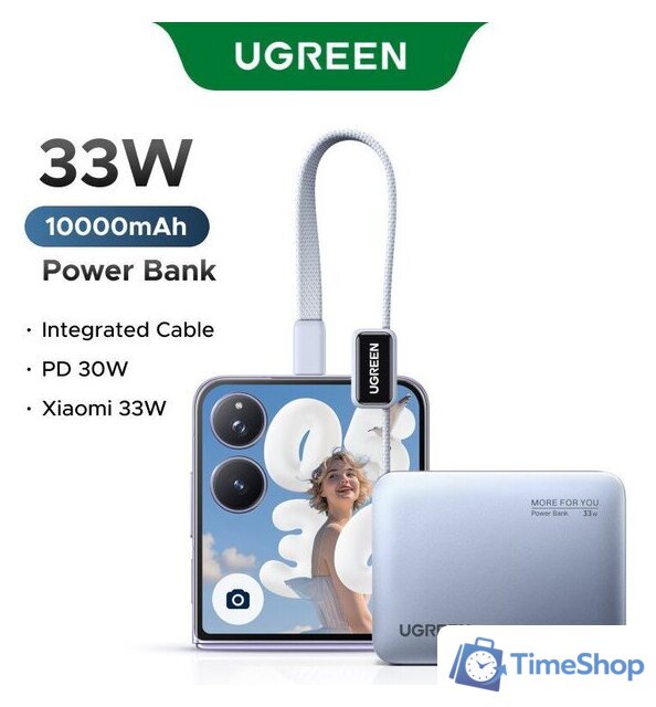 Внешний аккумулятор Ugreen PB584 75173B 10000mAh (серый, китайская версия) - Изображение №4 — Интернет-магазин Time-Shop
