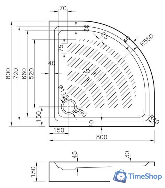 Душевой поддон Lavinia Boho Rock 37071800 80х80 - Изображение №7 — Интернет-магазин Time-Shop