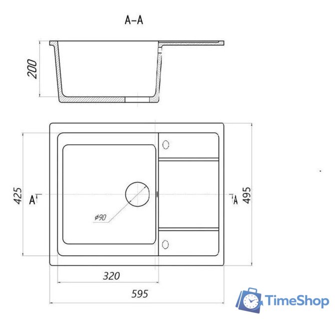 Кухонная мойка Wisent WB19-14 (с сифоном) - Изображение №6 — Интернет-магазин Time-Shop