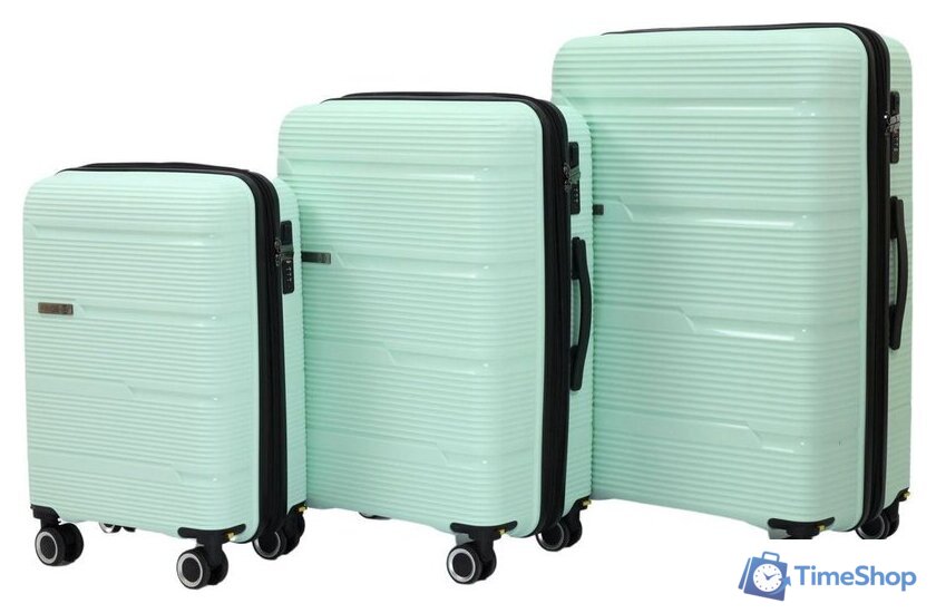 Комплект чемоданов Pride РР-203 (3шт, мятный) - Изображение №1 — Интернет-магазин Time-Shop
