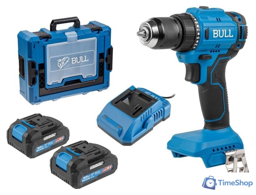 Дрель-шуруповерт Bull SR 1803 1329880 (с 2-мя АКБ, кейс) - Изображение №1 — Интернет-магазин Time-Shop