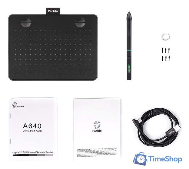 Графический планшет Parblo A640 (черный) - Изображение №7 — Интернет-магазин Time-Shop