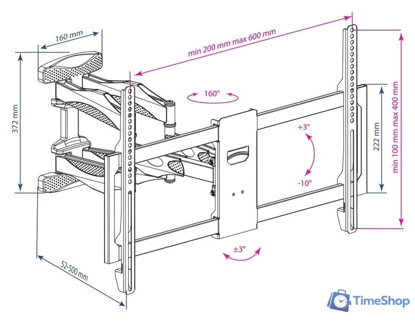 Кронштейн для телевизора Kromax ATLANTIS-35 (черный) - Изображение №12 — Интернет-магазин Time-Shop