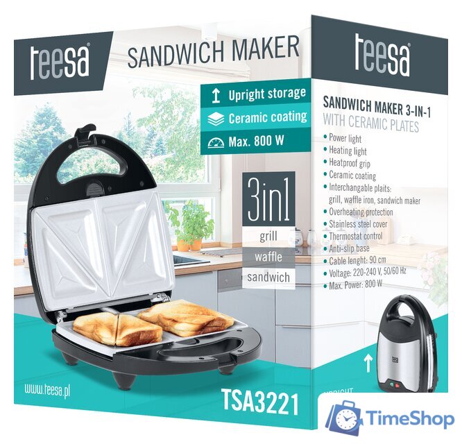 Многофункциональная сэндвичница Teesa TSA3221 - Изображение №4 — Интернет-магазин Time-Shop